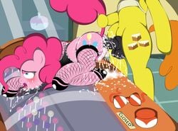 anal anal_sex blue_eyes blush carrot_cake_(mlp) cum cum_in_ass cum_in_pussy cum_inside cum_on_face cutie_mark duo equine erection female feral fishnet friendship_is_magic from_behind fur hair horse horsecock my_little_pony open_mouth penetration penis pink_fur pink_hair pinkie_pie_(mlp) pony pussy tongue v-d-k