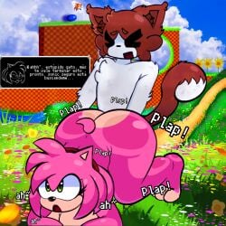 amy amy_rose amy_rose_(kabalmystic) amy_rose_the_werehog anal_sex big_ass big_breasts cat_ears cat_humanoid cat_tail catboy green_eyes green_hill_zone pink_body pink_hair pink_skin sega sonic_the_hedgehog sonic_the_hedgehog_(series) tails_the_fox