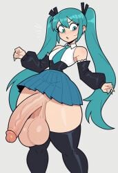 ai_generated big_penis flat_chest futa_only futanari gwee hatsune_miku huge_cock small_breasts vocaloid