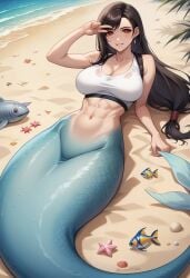 ai_generated aqua_tail big_breasts final_fantasy poptoonz tifa_lockhart