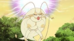 antennae_(anatomy) arthropod big_breasts breasts erect_nipples female game_freak generation_7_pokemon huge_breasts humanoid nintendo nipples pheromosa pokemon pokemon_(species) sagging_breasts solo third-party_edit tongue tongue_out ultra_beast unknown_artist