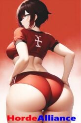 ai_generated ass_crack big_ass big_butt ruby_rose rwby shorts