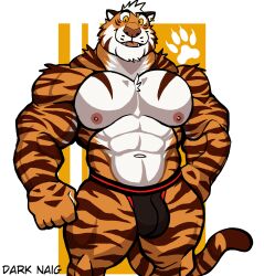 anthro balls bara barazoku bulge darknaigart flaccid furry gay jockstrap jockstrap_only male male_only muscles muscular penis solo solo_male tiger underwear underwear_only