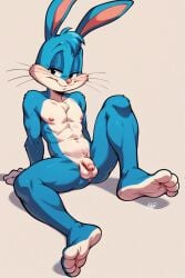 ai_generated buster_bunny furry h23chris nude small_penis solo_male tiny_toon_adventures