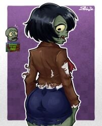 1girls artist_request female_browncoat_zombie looking_down open_mouth peso_pluma plants_vs_zombies plants_vs_zombies_3 skirt torn_clothes zombie_(pvz) zombie_girl