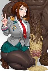 ai_generated big_penis cuckold dark-skinned_male gwee huge_cock my_hero_academia netorare ntr ochako_uraraka smegma uraraka_ochako