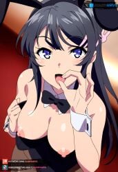 ai_generated gray_hair juanpiamvs long_hair patreon patreon_username purple_eyes sakurajima_mai seishun_buta_yarou_wa_bunny_girl_senpai_no_yume_wo_minai subscribestar subscribestar_username watermark