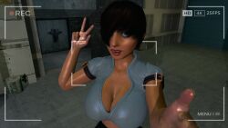 3d big_breasts bioshock bioshock_infinite black_hair breasts busty comic elizabeth_comstock female female_focus female_only ghost hourglass_figure makeup possessed possession scelusnizer short_hair tagme wide_hips