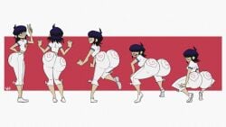 big_ass flat_chest gorillaz hair_over_eyes jeans noodle_(dare) noodle_(gorillaz) throwing_it_back twerking weirdisfun