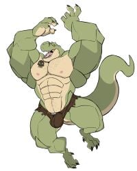 anthro balls bara barazoku bulge darknaigart dinosaur flaccid jace_(darknaig) male male_only muscles muscular penis ripped_clothing scalie shirtless solo solo_male tyrannosaurid tyrannosaurus tyrannosaurus_rex