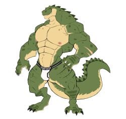 alligator alligatorid anthro balls bara barazoku bulge darknaigart flaccid gay male male_only muscles muscular penis scalie solo solo_male underwear underwear_only