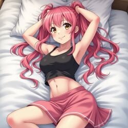 ai_generated amy_aruha amy_plie armpits grand_chase grandchase navel pink_hair thighs