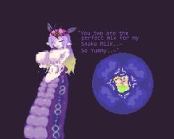 3girls acid acid_bath all_naked artist_request big_breasts breast_expansion breast_inflation breasts churning churning_stomach cupping_breasts digesting digesting_prey digestion digestive_fluids echidna_wars_dx english_text fanart fanmade fatal_vore female goddess lamia lesbian_couple lesbians_naked milia milia_wars milk_churn mirea naga no_escape nude nude_female ouroboros pixel_art sachiho satisfied serpent slightly_chubby text transformation valkyrie vore vore_belly vore_sequence wolf yuri