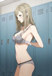 ai_generated ann_takamaki artist_request bra female locker_room persona persona_5 sega source_request tagme undressing