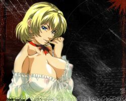 1girls beautiful bible_black bible_black_new_testament big_breasts blonde_hair blue_eyes bow bow_choker breasts busty choker cleavage clothing cowboy_shot curvaceous curvy curvy_female curvy_figure dark_theme dress erect_nipples exposed_nipples female female_focus female_only finger_to_mouth full_breasts fully_clothed gown jody_crowley large_breasts light_lipstick lipstick long_dress looking_at_viewer moon narrowed_eyes necklace night nightgown nightie nipples nipples_visible_through_clothing no_bra no_bra_under_clothes parted_lips pendant petite pink_lips pink_nipples pinup red_bow revealing_clothes see-through see-through_clothing sexually_suggestive sexy sexy_pose shin_bible_black short_hair shoulders silhouette slim_waist smile solo suggestive teenage_female teenager upper_body white_dress wide_hips wide_sleeves yoshiten