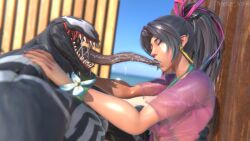 1boy 1girls 3d alien asian_female balls beach big_ass big_balls big_breasts big_butt big_penis big_thighs breasts cheesternsfw female male marvel marvel_comics marvel_rivals penis psylocke psylocke_(sai)_(breezy_butterfly) slime sunlight tongue venom venom_(marvel) venom_(marvel_rivals)