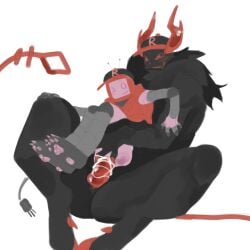 1girls 2_horns 5_fingers animal_genitalia animal_penis anthro black_body black_fur bodily_fluids bottomless cable_tail canine_genitalia canine_penis clothed clothing cum cum_in_vagina cum_inside demon duo ejaculation electronics female fingers for_a_head forsaken_(roblox) from_behind_position fur genital_fluids genitals guest_666_(forsaken) hi_res hooves horn humanoid humanoid_hands hyper_penis long_tail looking_pleasured machine male male/female mammal nonbinary_(lore) object_head penetration penile penile_penetration penis penis_in_vagina pink_body pussy rape raped_by_monster red_horn roblox roblox_game robloxian robot robot_girl robot_humanoid screen screen_face screen_head sex sexmaster99 simple_background sitting size_difference smaller_penetrated tail television topwear tv_head unguligrade unknown_species vaginal_penetration veeronica white_background