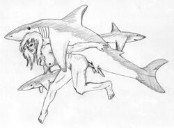 breasts claspers cum doggy_style erection female female_on_feral feral fish hair human human_on_feral interspecies larger_male male marine nude penis sea shark size_difference smaller_male water zoophilia