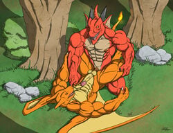 2013 abs anal anal_sex balls biceps charizard charzy claws dragon erection gay horn humanoid_penis kevindragon male muscles nintendo nipples no_humans nude open_mouth pecs penetration penis pokemon pokemon_(species) scalie sex spread_legs spreading toned tongue video_games