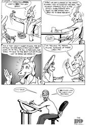 anthro comic dialog eating end_page english_text erection female goat human karno lagomorph male penis rabbit tagme text