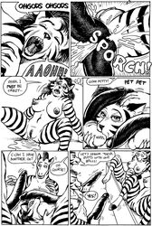 2boys 2girls anal anal_sex anthro anthro_on_anthro anthro_penetrated anthro_penetrating areola ball_fondling ball_sucking balls big_breasts breasts clone comic cum cum_in_ass cum_inside dialog double_anal double_penetration english_text equine erect_nipples erection feline female group_sex horse imminent_penetration karno male multiple_boys nipples orgasm penetration penis pussy sex straight tagme text tiger uncensored zebra