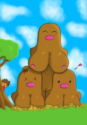 breasts dugtrio female megagun31 nintendo pokemon tagme video_games