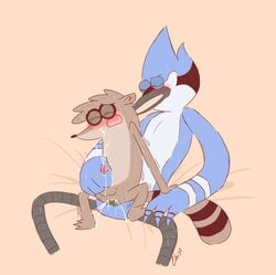 anal anal_sex avian balls bird blue_jay cum furry gay male no_humans penetration penis raccoon re-sublimity-kun regular_show resuku rigby sex