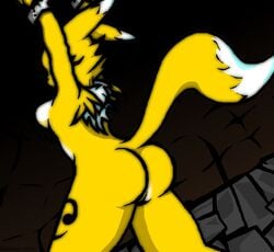 anthro blackcat breasts canine digimon female fox fur furry hair nude pussy renamon