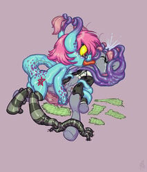 carnifex chibi crotchboobs cteno ctenophorae cutie_mark female kissing my_little_pony pussy pussy_juice tentacle velvet what