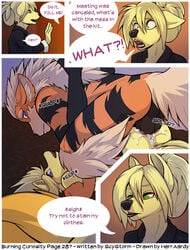 2013 aideen_ardor anal anal_sex anthro anthro_on_anthro anthro_only arcanine balls blue_eyes burning_curiosity canine caught comic cum cum_in_ass cum_inside dialog elan_ardor english_text father father_and_son female fox furry furry_only girly green_eyes herraardy incest male mammal ninetales nintendo orgasm parent penetration pokemon pokemon_(species) scy_storm sex son surprised text tyson_ardor video_games yaoi