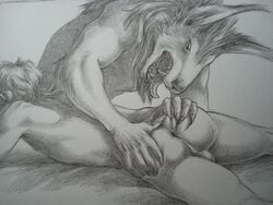 anthro ass canine difference fur furry gay human male monster_on_male nude sinistervibe spreading werewolf