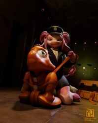absurd_res anthro arthropod ball_gag bondage bound bovid duo edgar_munroe gag gagged glalia hi_res hood hornyhoney insects latex locker_room male male/male mammal mantis prison_guard prisoner restraints sadistic_smile straitjacket