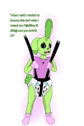 abdl angry anthromorph baby_bouncer censored clothed diaper grey_body grey_fur hoppy_hopscotch hoppy_hopscotch_(poppy_playtime) mittens poppy_playtime rabbit_girl short smiling_critters text white_background