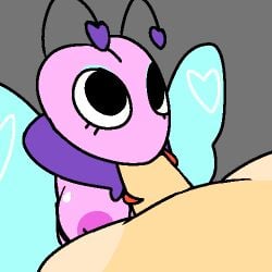 1boy 1boy1girl 1girls animated anthro butterfly dandy's_world fellatio flutter_(dandy's_world) glisten_(dandy's_world) insect insect_girl long_tongue naked nude overheatmaniac tagme toonophilia