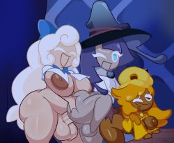 1boy 1futa balls bangs commission commissioner_upload cookie_run cookie_run_kingdom female femboy femboy_on_female futa_on_male futanari huge_cock hung_bottom hung_femboy hung_trap long_hair love_train male nebeeafterdark original_character penis prune_juice_cookie running_a_train second-party_source thick_thighs threesome wide_hips