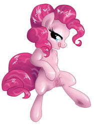 2013 blue_eyes equine female friendship_is_magic fur hair horse my_little_pony pink_fur pink_hair pinkie_pie_(mlp) plain_background pony pussy solo spread_legs spreading straight_hair sugarcup tongue tongue_out white_background