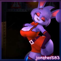 ai_generated big_breasts bonfie bonnie_(fnaf) dance dancer dancer_outfit five_nights_at_freddy's fnaf fredina's_nightclub furry jonster583 solo solo_female solo_focus tagme video