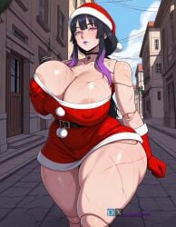 1girls ai_generated angel_yukkis ass big_ass big_breasts big_tits breasts curvy curvy_female curvy_figure day fat_ass green_thong nipples oc oppai original_character pussy pussy_juice santa_costume sexy_female sexy_pose street sweat thong tits voluptuous_female wet wet_pussy