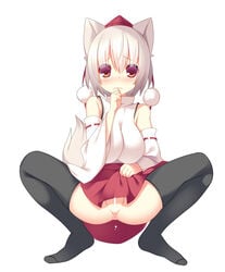 censored fur momiji_inubashiri spread_legs thighhighs touhou yanagi_yuu