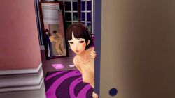 3d breasts cheating closed_eyes drtarnished erection futa_on_female futanari light-skinned_female light-skinned_futanari makoto_niijima mirror nipples nude ohya_ichiko open_mouth penis persona persona_5 ren_amamiya sex tongue_out video