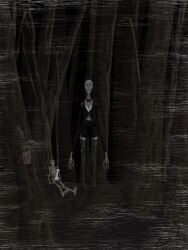 creepypasta death faceless_character faceless_female high_heels horror male_death nightmare_waifu ongio pale-skinned_female pale_skin rule_63 skeleton skinny skinny_girl slender slender_body slenderman slenderwoman stockings suit_and_tie