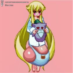 angelia_avallone blonde_female blonde_hair cute futanari game giant_balls giant_penis huge_bulge hyper_balls hyper_futa hyper_genitalia hyper_penis hyper_testicles ikemen m.u.g.e.n misteryousmugenfutaeditor mugenfutacharsmaker pixel pixel_(artwork) pixel_art small_but_hung small_dom_big_sub smaller_futanari testicles_in_panties