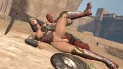 3d crossover dc dc_comics deadpool deadpool_(game) diana_prince grabbing_breasts injustice_2 laying_on_side marvel marvel_comics skyliner79 superhero vaginal_penetration vaginal_sex video_game wade_wilson wonder_woman wonder_woman_(injustice) wonder_woman_(series)