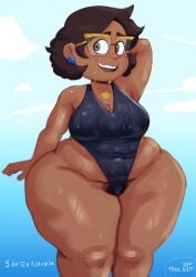 1girls 2025 2d 2d_(artwork) 2d_artwork afrolatina areolae arms_up big_breasts big_thighs black_hair breasts brown_hair brown_skin brown_skinned_female camila_noceda dark-skinned_female dark_skin disney disney_channel ear_piercing earrings female female_only gigantic_thighs glasses grey_eyes huge_thighs hyper_thighs large_thighs latina latina_milf legwear looking_away massive_thighs milf mother necklace nipples piercing pubic_hair pubic_hair_peek shiny_breasts shiny_butt shiny_hair shiny_skin skimpy skimpy_clothes slightly_chubby slightly_chubby_female solo solo_female sweat sweating sweating_female swimsuit the_owl_house thick_thighs thighs tool01k wide_hips worried worried_expression