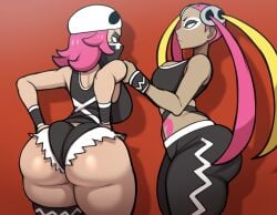 2girls ai_generated ass big_ass big_breasts duo female game_freak huge_ass human large_breasts mullon nintendo novelai plumeria_(pokemon) pokemon pokemon_grunt pokemon_sm team_skull team_skull_grunt team_skull_grunt_(female) villain villainess voluptuous