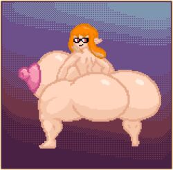 1girls animated areolae ass barefoot breasts completely_nude completely_nude_female female female_only full_body huge_ass huge_breasts inkling inkling_girl naked naked_female nipples nude nude_female pixel_art solo solo_female splatoon squatting tagme the_inclined_trunk video