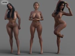 3d 3girls after big_breasts black_hair blonde_hair blue_eyes brown_eyes christianity corruption dark-skinned_female dragonporn female_only gray_background hinduism hourglass_figure imminent_sex islam jewelry jewelry_only light-skinned_female long_hair looking_at_viewer looking_away middle_eastern muslim muslim_female naked nude original original_characters pose realistic_breast_size religion short_hair smile