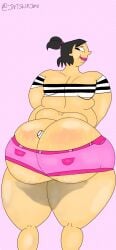 2d busty curvy curvy_figure female female_focus female_only hourglass_figure jntshinjuk sadie_(tdi) sweat tagme total_drama_island wide_hips