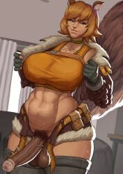 1futa animal_ears balls big_breasts big_penis biting_own_lip breasts brown_hair clothed clothing cyberboi doreen_green erection futa_only futanari glans huge_breasts humanoid humanoid_penis kemonomimi light-skinned_futanari light_skin looking_at_viewer marvel marvel_comics marvel_rivals mostly_clothed open_clothing presenting_penis pubic_hair pubic_hair_in_smegma retracted_foreskin short_hair smegma solo squirrel_ears squirrel_girl_(marvel) squirrel_girl_(marvel_rivals) squirrel_tail standing sweat sweating tagme veiny_penis voluptuous voluptuous_futanari