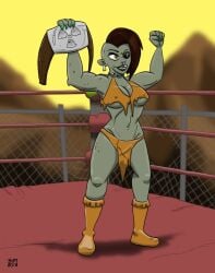 1female 1girls 2019 apocalypse arms_up belly_button brown_hair brown_hair_female celebration chain_choker chains champion championship_belt choker choker_only chopped_ear cleavage digital_art digital_drawing_(artwork) digital_media digital_media_(artwork) earring female female_focus female_on_top female_only fist_up gray_skinned_female green_fingernails green_lips green_nail_polish green_nails grey_skin knees missing_tooth mohawk mohawk_(hairstyle) muscle muscle_girl muscle_tone muscles muscular muscular_arms muscular_female muscular_legs muscular_thighs navel nipple_bulge oldandjinxed orange_boots orange_outfit original original_character outdoors post-apocalypse post-apocalyptic rope sclera shiny shiny_body shiny_breasts shiny_clothes shiny_hair shiny_skin shiny_thighhighs shiny_thighs silver_earring solo solo_female solo_focus tagme thick thick_arms thick_body thick_boobies thick_boobs thick_breasts thick_hips thick_legs thick_lips thick_thighs thigh_gap thigh_highs thighhighs thighs thighs_bigger_than_head title title_belt toxic underboob valley voluptuous voluptuous_female wasteland watermark wrestler wrestler_costume wrestling wrestling_belt wrestling_boots wrestling_outfit wrestling_ring